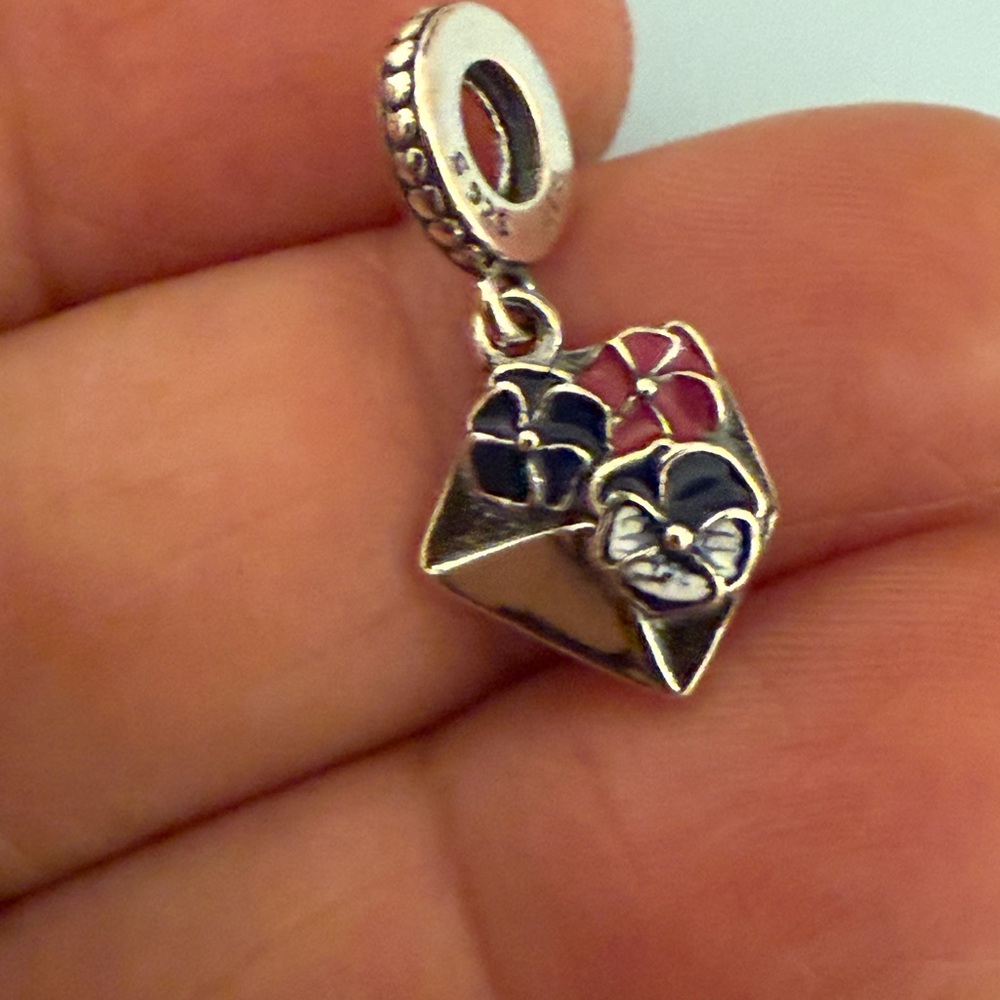 Silver Charm With Gift Box Design View 3